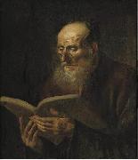 unknow artist Bearded man reading oil painting reproduction